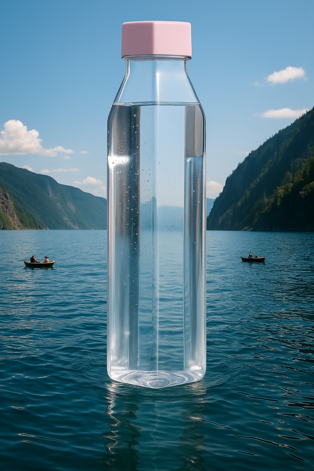 Elegant Minimalist Water Bottle with Pastel Square Cap - 800ml Pack of 3