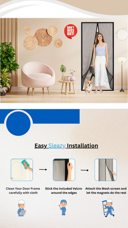Mesh Screen Net Home Magnetic Foldable Anti Mosquito Door Curtains